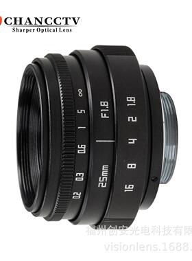 F801ujianensC口微单镜头镜25mmF1.8黑色l相机镜头销售2518头