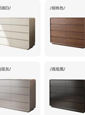 KMD客实油木斗柜奶风卧室床尾柜大容柜量简约收纳厅靠墙抽屉柜八