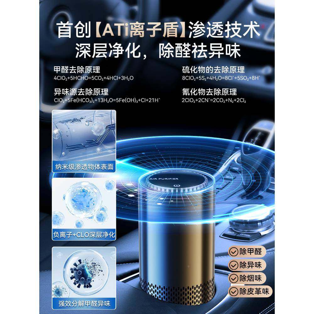 载空气净化器汽车专用车去甲醛车内除TXK异味新车车上负离子发生