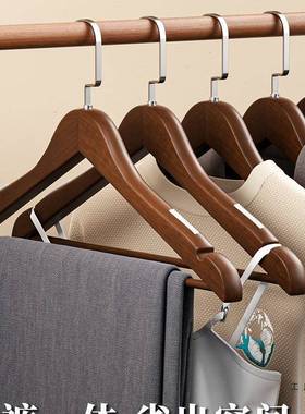 实木衣架家用挂衣衣柜专用木质酒防滑无F98S7689痕加粗架子衣服店