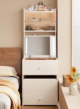 实木梳妆台卧室简约现代化体桌小户型床头盖书桌书翻IAW架一收妆