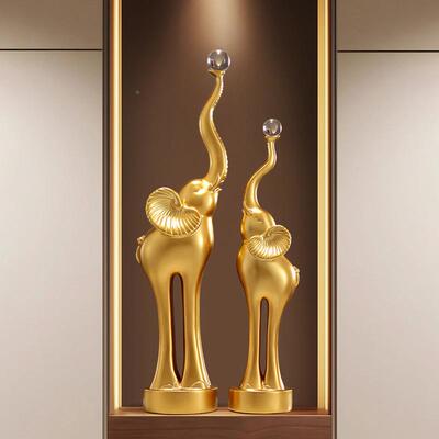 轻奢现RFG代创意大厅象摆件家居饰视入户玄关客电柜旁边橱窗落地