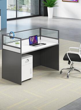 职员办公桌工白位屏风隔断工位黑转角G620直椅台卡位桌桌组合电脑
