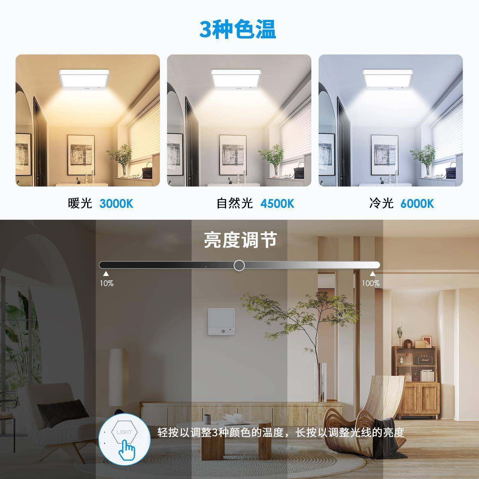 人来即人亮走即入566灭户楼道夜间感应灯LED柜橱灯过道走廊玄关灯
