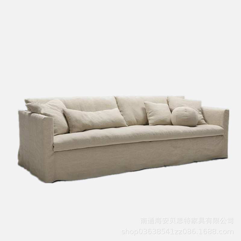 北欧简约小户型双人沙发侘寂风全拆洗布艺直排设计师民宿酒店家具