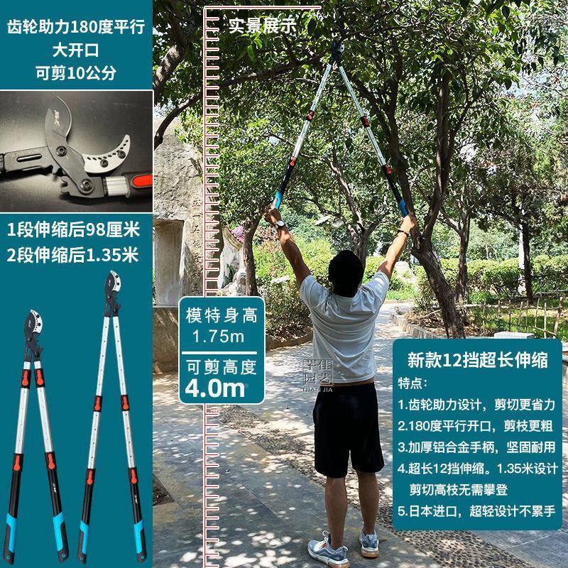QSV日本齿进粗枝剪园轮伸缩大力士剪树剪子林果树高枝剪大口剪刀