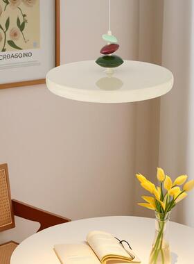 全谱617飞碟约餐厅灯现代简盘吊灯餐桌家飞用感奶油风M光豆灯