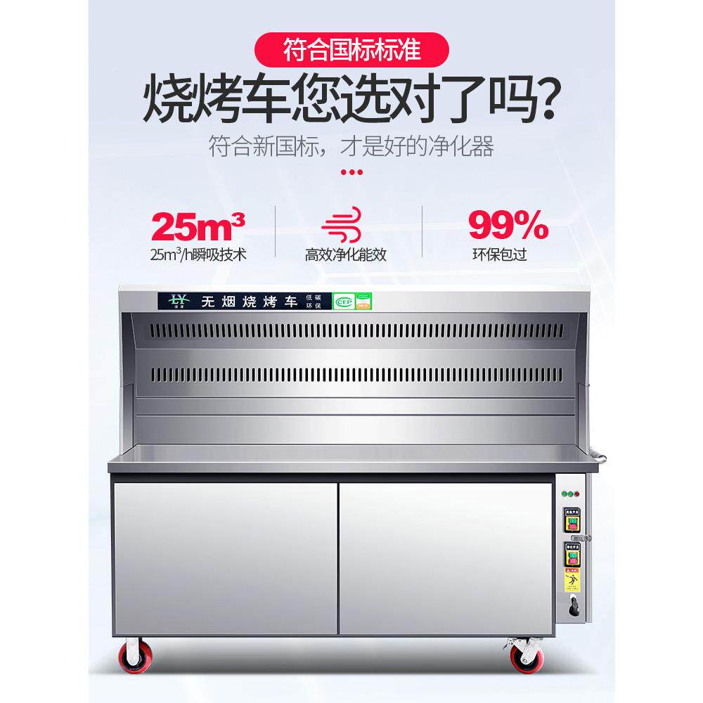 美亚无烟保净化烧烤车用环夜市摆摊烧架子机MAGA-102器移动木炭烤
