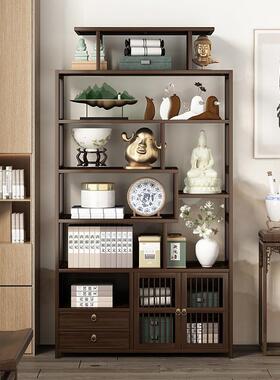 新中式展博架实木多宝阁示柜摆件柜茶具收纳置物架茶室87108子茶