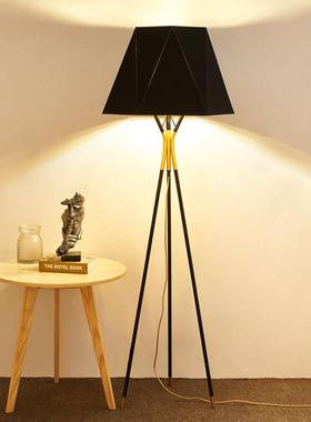 美式简约现代客厅卧室书房灯北具样板罩房创意布艺灯三脚欧落JL23