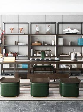 新中式茶椅亚克力桌脚茶几茶具桌子一桌体客办室公功夫泡C1126会