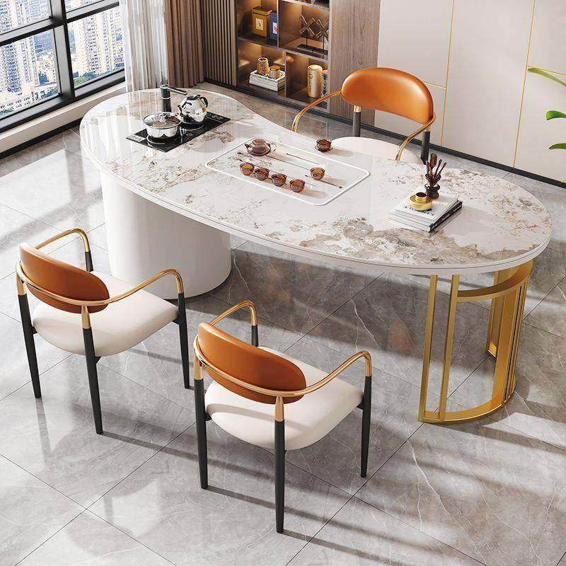 轻奢岩板茶桌椅组合家用高端办公室设计师功夫现代简约阳台茶台桌