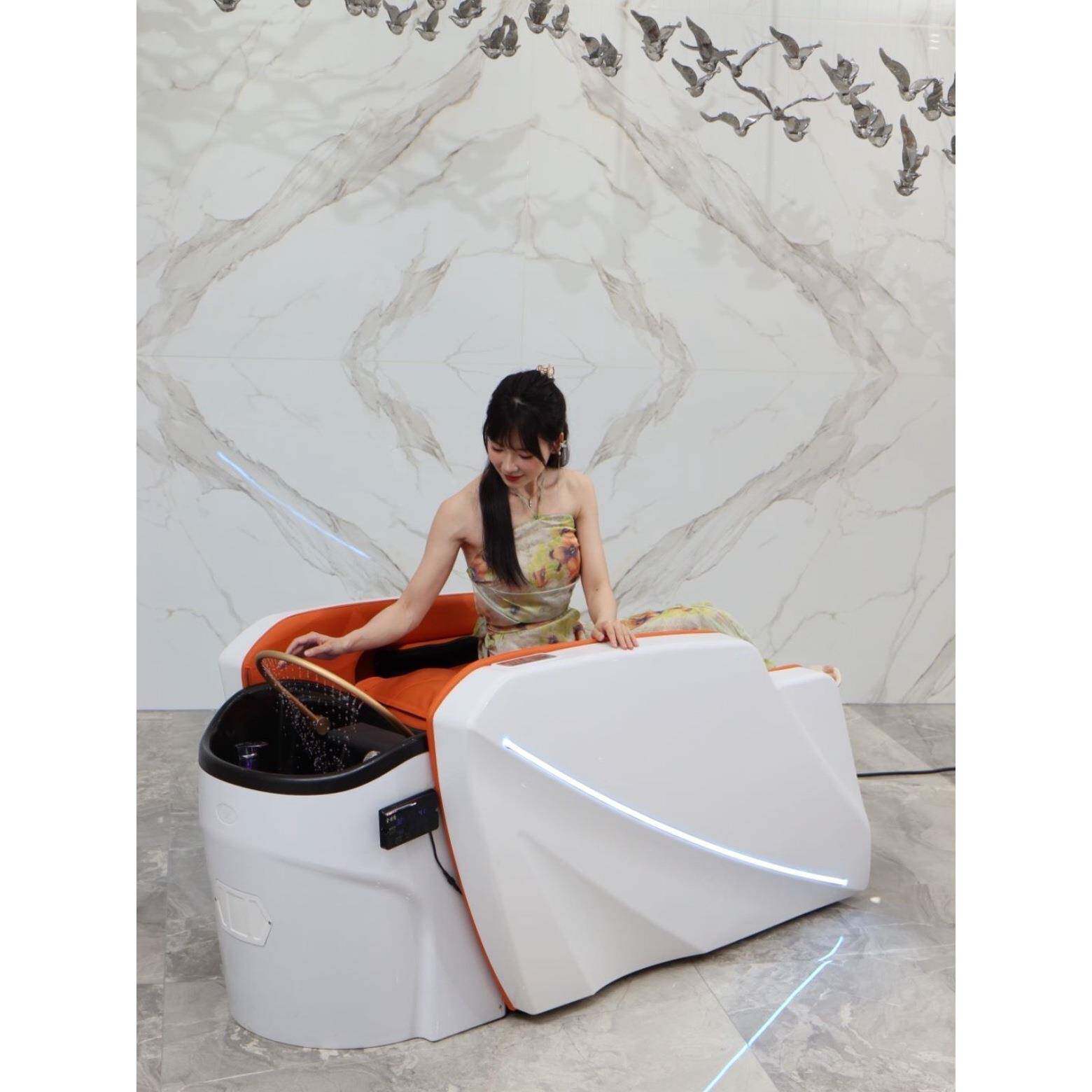 全自动电动按摩洗头床理发店KM_66发廊用水循能环熏蒸头疗多功智