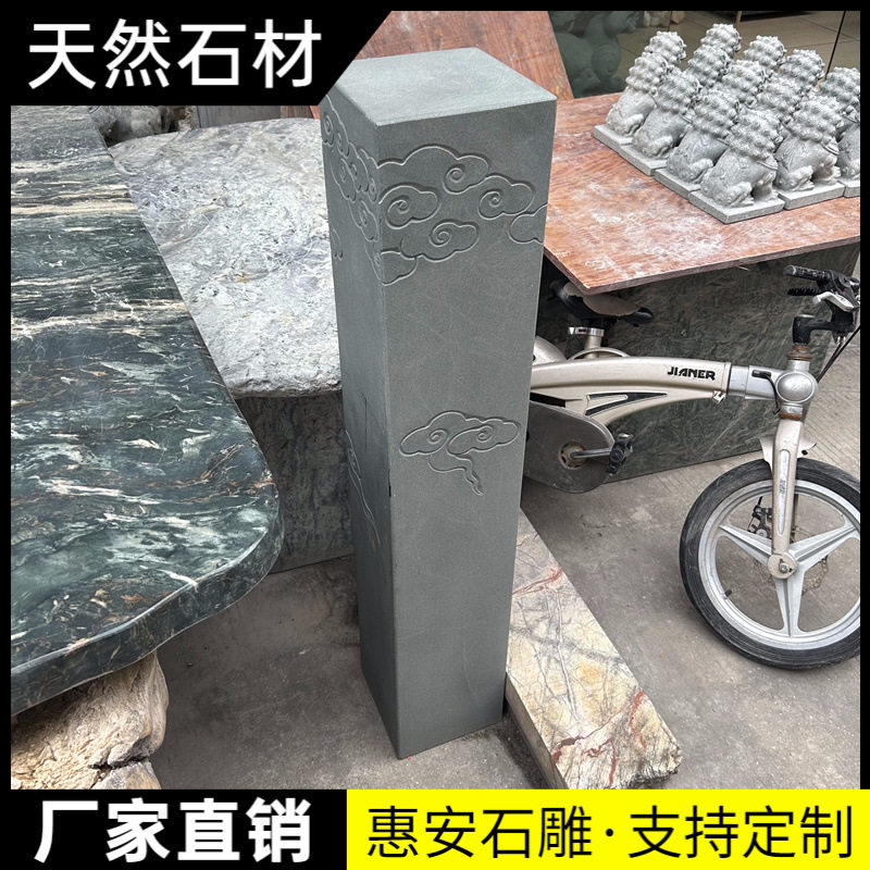 石雕拴马桩青石仿古做旧拴马柱狮子貔貅麒麟四神兽庭院摆件拴马石