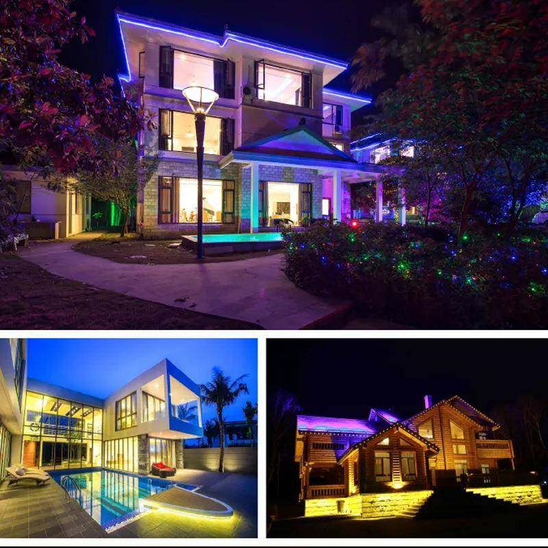 led太阳能灯带超亮户外室外氛围庭院防水彩色七彩RGB明装遥控灯带