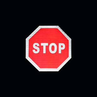 贸易反光贴stop手持牌八边形slow木柄警示牌减速慢行标识牌