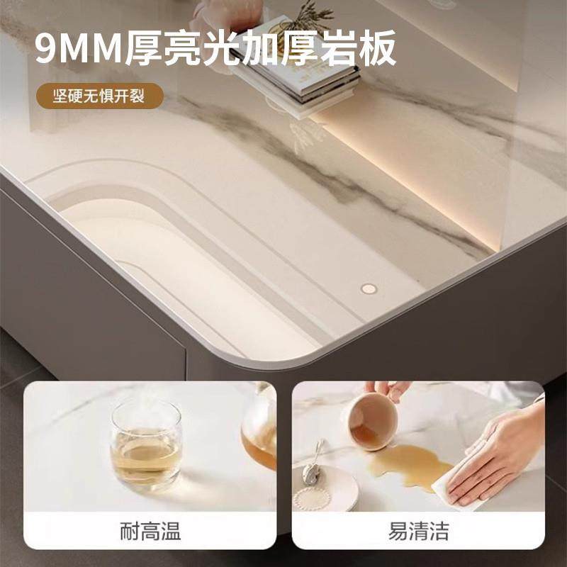 新款岩板茶几客厅家用小户型简约现代轻奢意式落地茶几电视柜组合