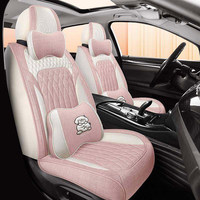 2025年新款全包亚麻汽车坐垫四季通用可爱坐垫套透气坐垫座套,标准件/零部件/工业耗材,车间地垫,淘宝优惠券,粉丝福利购,淘宝优惠卷