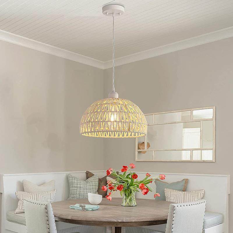 麻绳吊灯手工编织餐厅民宿客栈创意藤编艺术藤艺东南亚小灯具,家装灯饰光源,智能吊灯,淘宝优惠券,粉丝福利购,淘宝优惠卷