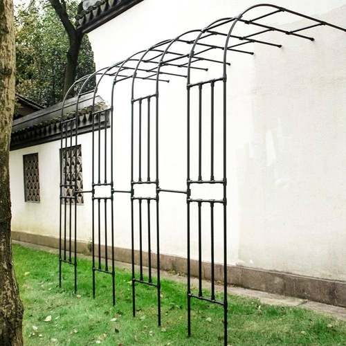 半边拱门花架爬藤架户外月季半拱形支架铁艺弧形庭院花园阳台藤架