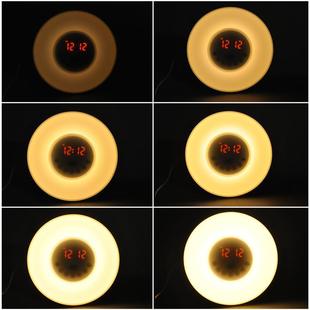 爆款自然唤醒灯led闹钟多功能七彩变色音乐伴睡起床小夜灯