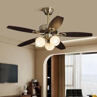 中古风扇灯2025新款 复古吊扇灯 高端客厅餐厅静音房间家用一体美式