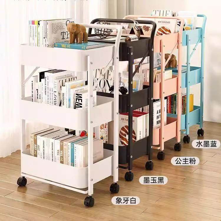 免安装折叠厨房置物架落地多层蔬菜篮婴儿用品收纳架小推车可移动