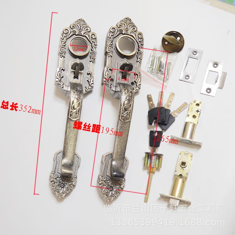 老式防盗门锁仿青古铜拉手锁罗普斯金门锁按压锁大门锁仿古锁