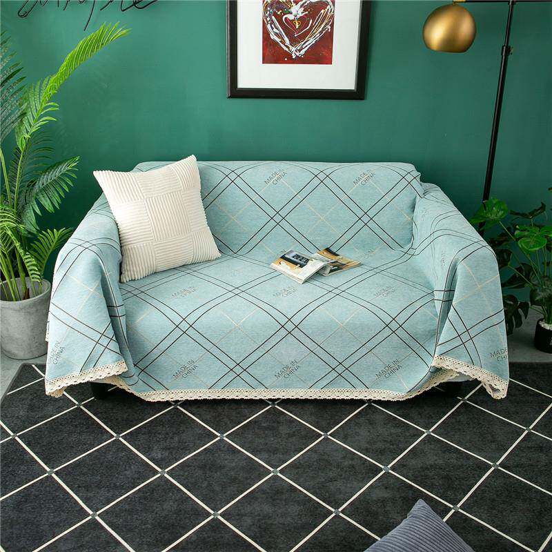 加厚雪尼尔全盖沙发巾方块防滑弹力多功能四季通用沙发垫沙发盖巾