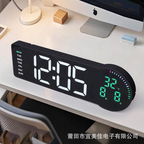 创意新品挂钟多功能时钟客厅钟表大屏LED数字闹钟计时6688