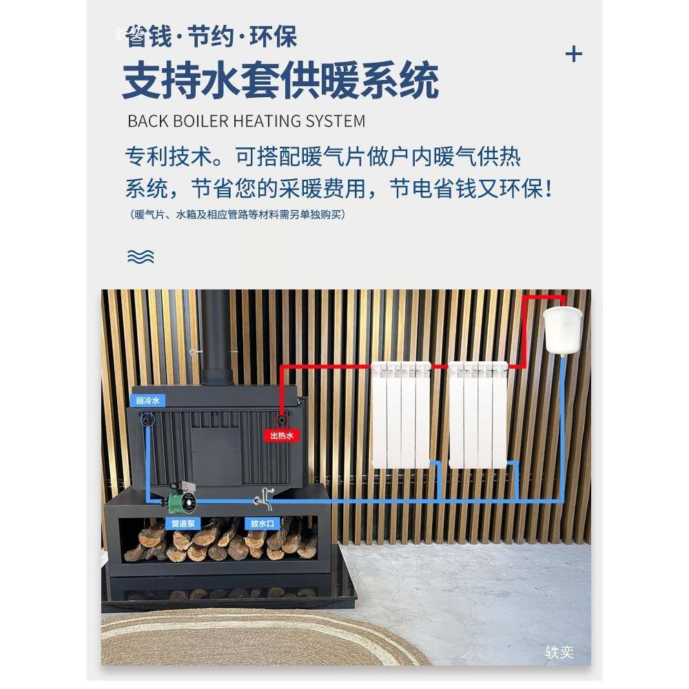 真火燃木壁炉欧式新款嵌入式全铸铁取暖器家用别墅装饰壁炉燃木柴