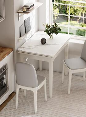 德国2026爆款N5岩板小户型折叠餐桌家用可伸缩实木餐桌椅组合现代