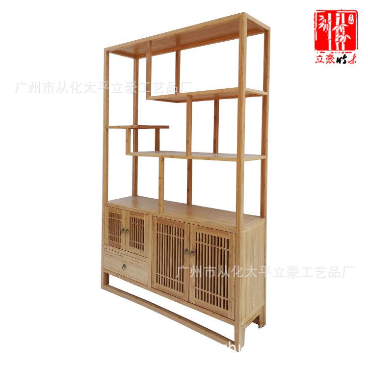 广州立豪竹木厂竹博古架竹制茶柜竹茶架全竹家具茶楼多宝阁