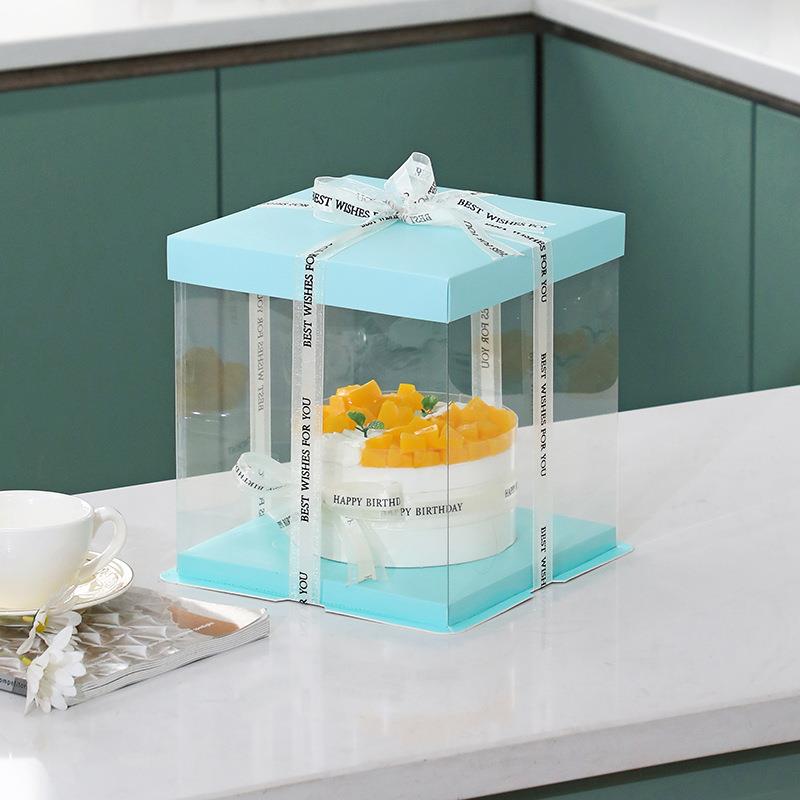 透明蛋糕盒子包装盒4寸6寸7寸8寸9寸10寸11寸12寸13寸单双层加高