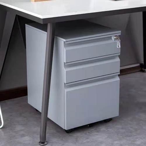 桌下文件柜资料柜活动柜三抽带锁储物柜办公室移动矮柜小型收纳柜
