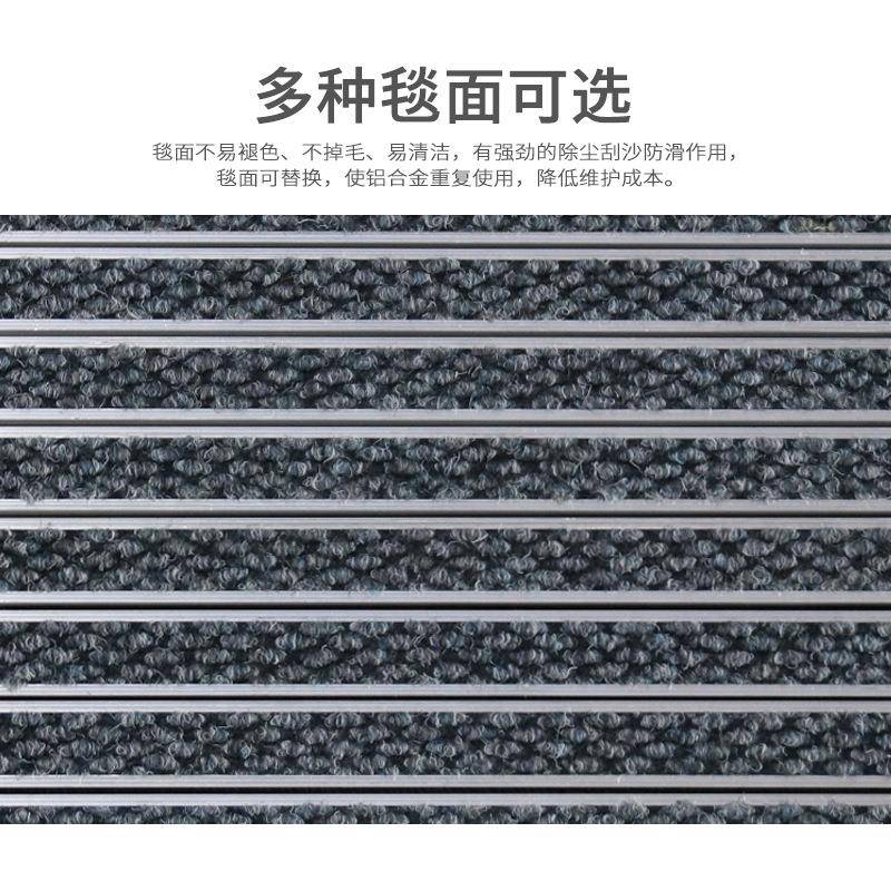 商场大门口嵌入式铝合金地垫室外刮泥防尘防滑垫高档酒店除尘地毯