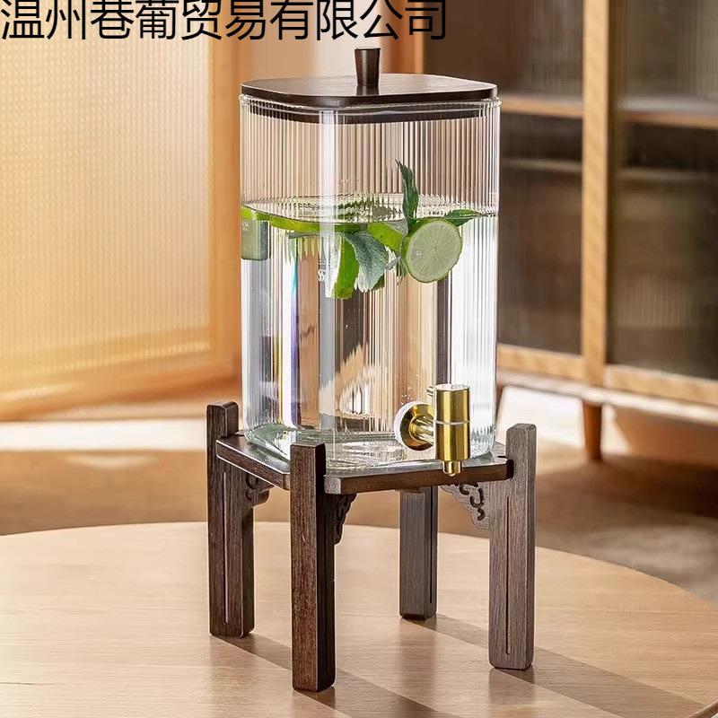 简约高颜值大容量带龙头冷水壶耐高温玻璃凉水壶家用