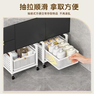 浴室柜下脏衣篮可移动带轮书包置物架小推车简约风卫生间多层杂物
