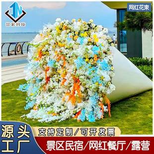 户外大型仿真花束景观打卡鲜花美陈道具网红巨型玫瑰手捧花