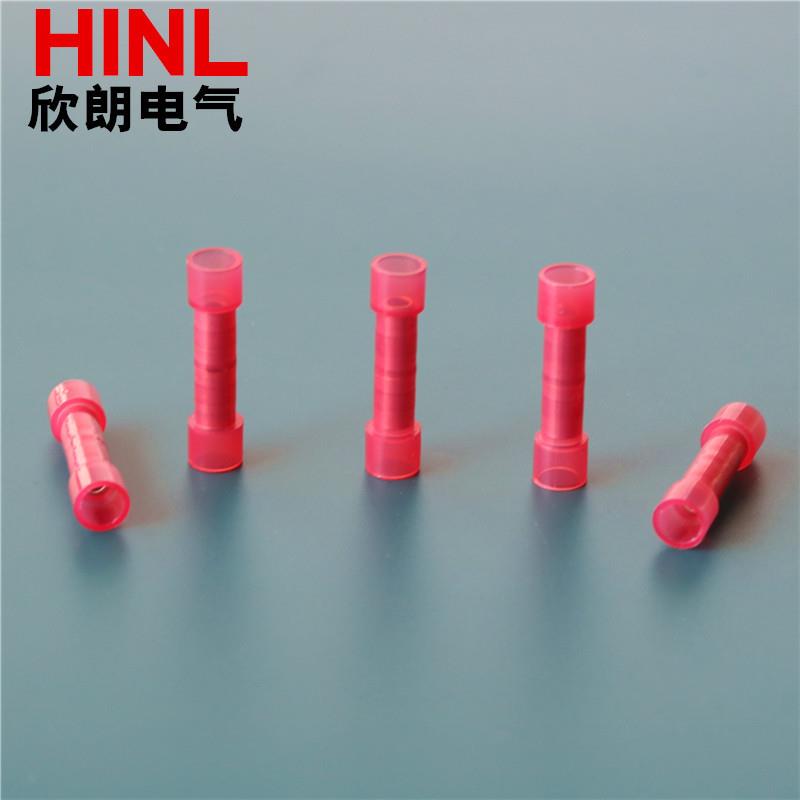尼龙全绝缘中间接头BNYF1.25冷压对接端子BNYF2并线接线鼻BNYF5.5