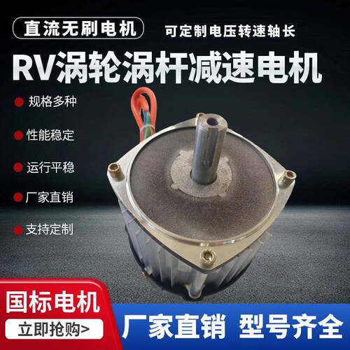 RV63涡轮减速机履带底盘车电机运输车割草机用直流无刷减速电机