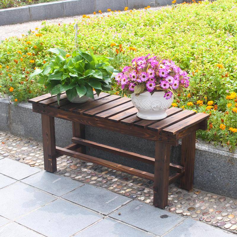 9C实木做旧公园椅防腐木长椅庭院花园户外木质椅子阳台休闲长凳子