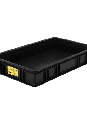 CJ-8303B防静电周转箱黑色带盖子隔板EU电子元件零件盒导电