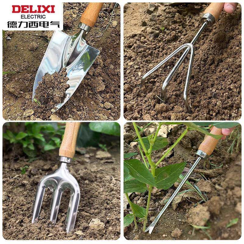 不锈钢小铲子花铲挖土耙子园艺工具松土赶海种菜种花养花专用套装