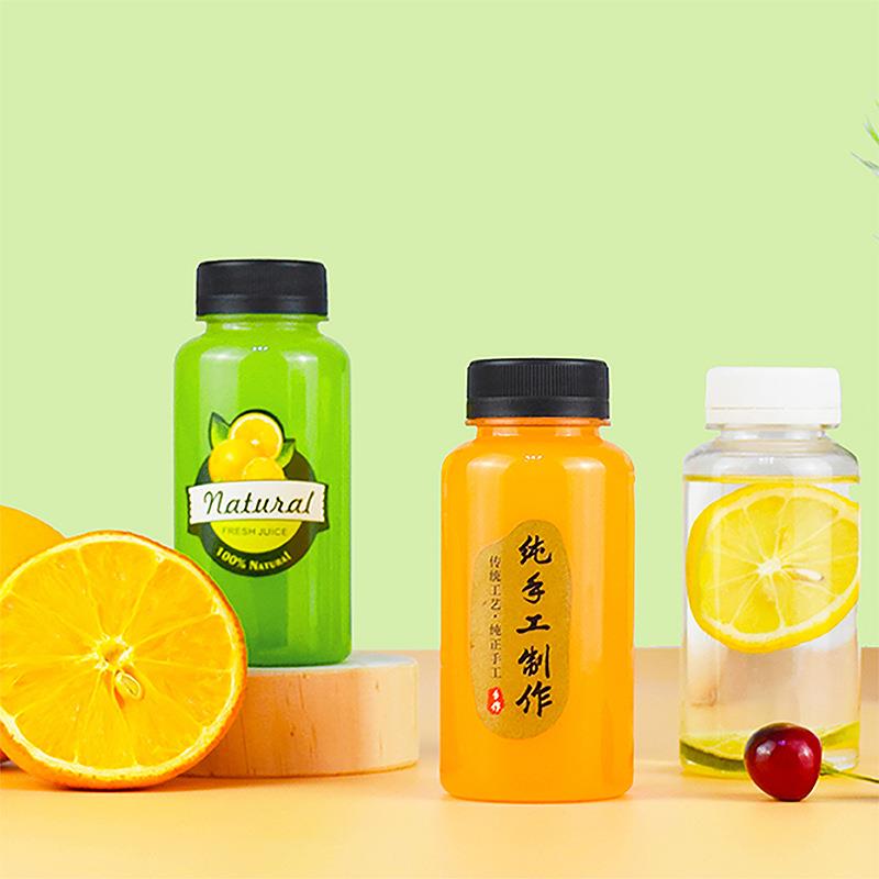 大口200ml透明塑料瓶200毫升果汁瓶饮料瓶l酵素蜂蜜打包瓶外卖瓶