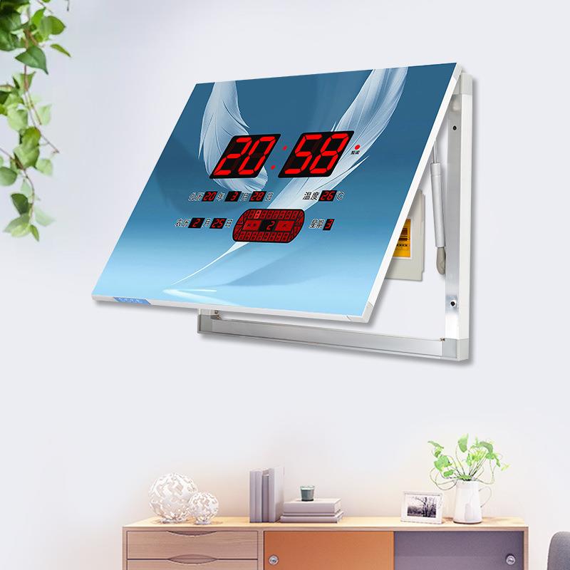 康巴丝电表箱万年历电子钟装饰画掀盖式客厅电箱开关闸盒遮挡钟表