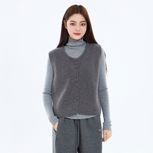 法柚2025春装毛衣针织马甲背心百搭羊毛衫无袖坎肩打底针织衫女