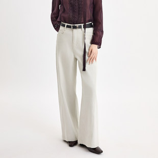 子女 简约裤 法柚休闲裤 女早春漂亮穿搭撞色腰带纯色百搭直筒裤
