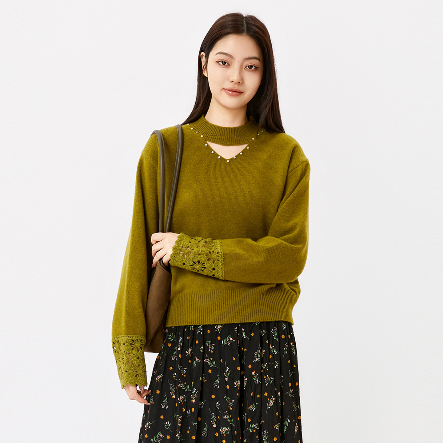 法柚毛衣针织衫2025冬季新款半高领套头拼接长袖羊毛衫百搭女装,女装/女士精品,毛衣,淘宝优惠券,粉丝福利购,淘宝优惠卷