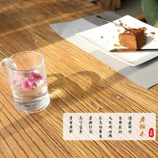 老榆木桌化老木板腿复茶桌书d4578桌全古实木置物架隔板餐风圆桌